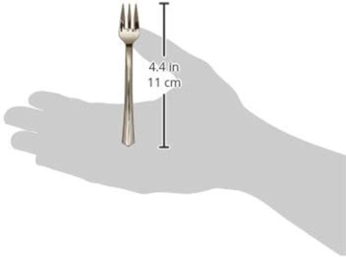 200 Mini Plastic Tasting Forks for Appetizer - 4.2” Inches Reflection Stainless Steel Finished Silver Perfect Desserts Cocktail Cake Fruit Wedding Party Petite Premium Three Prong Disposable Fork