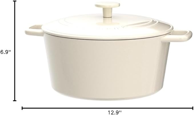Cuisinart Chef's Classic Enameled Cast Iron Round Covered Casserole (Cream, 7- Quart)
