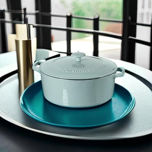 Cuisinart Chef's Classic Enameled Cast Iron Round Covered Casserole (Light Blue, 7- Quart)