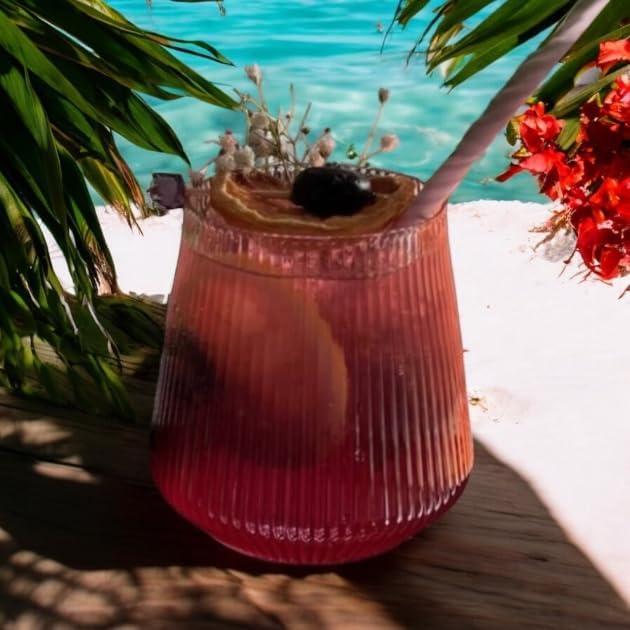 40 count Origami Ripple Unbreakable Stemless Plastic Wine Champagne Whiskey Glasses Elegant Durable Disposable Indoor Outdoor Ideal for Home, Office, Bars, Wedding, Ribbed 12 Ounce Cups (Clear)