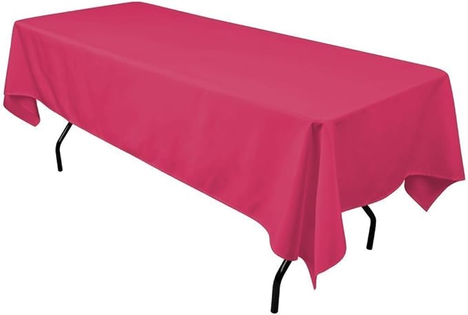 Gee Di Moda Rectangle Tablecloth - 60 x 126 Inch Fuchsia Table Cloth for 8 Foot Rectangle Tables - Heavy Duty Washable Fabric - for Holiday Party, Dinner, Weddings, Baby Shower & Events