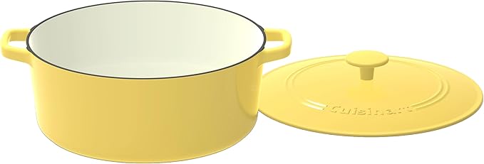 Cuisinart Chef's Classic Enameled Cast Iron Round Covered Casserole (Yellow, 7- Quart)