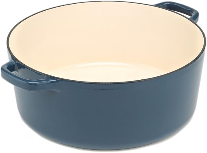 Cuisinart Chef's Classic Enameled Cast Iron Round Covered Casserole (Provencial Blue, 7- Quart)