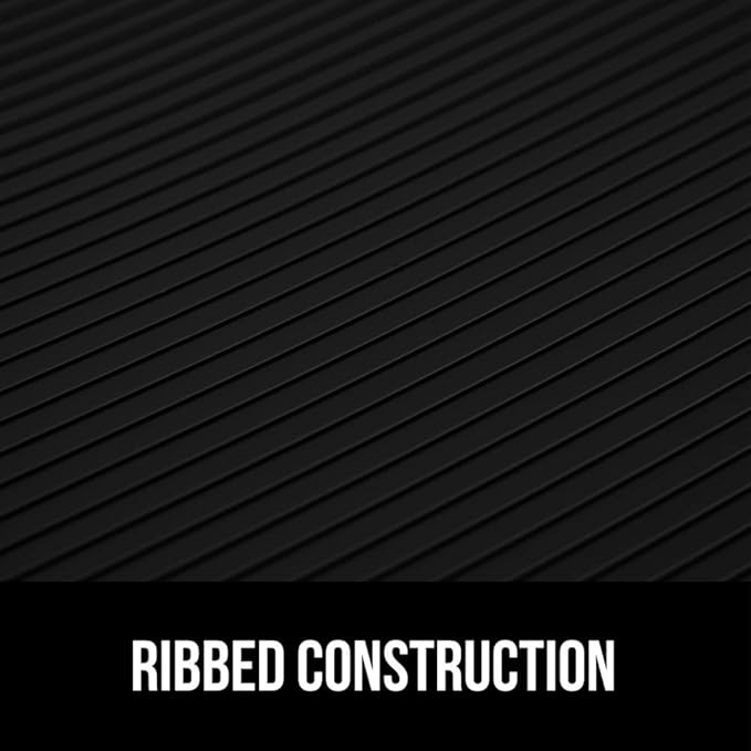 GORILLA GRIP DuraGuard Shelf Liner, Non-Adhesive Cabinet Liners for Kitchen Drawers, Shelves, Refrigerator, Pantry Storage, Bathroom Closet, Durable Waterproof BPA Free Ribbed Plastic, 20x10 Jet Black