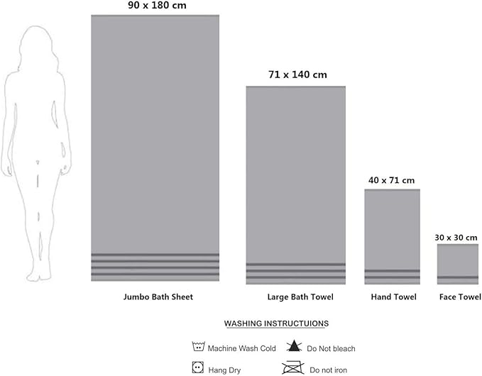 CASA COPENHAGEN Solitaire 6 Pieces Towel Set- Teal Blue, 600 GSM 2 Bath Towel 2 Hand Towel 2 Washcloth, Designed in Denmark Made of Soft Egyptian Cotton for Bathroom, Kitchen & Shower