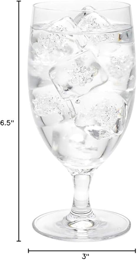 Restaurantware Voglia Nude 14 Ounce Water Goblets 12 Laser-Cut Rim Goblet Glasses - Wide Bowl Made From Lead-Free Crystal Clear Glass Goblet Set Dishwashable