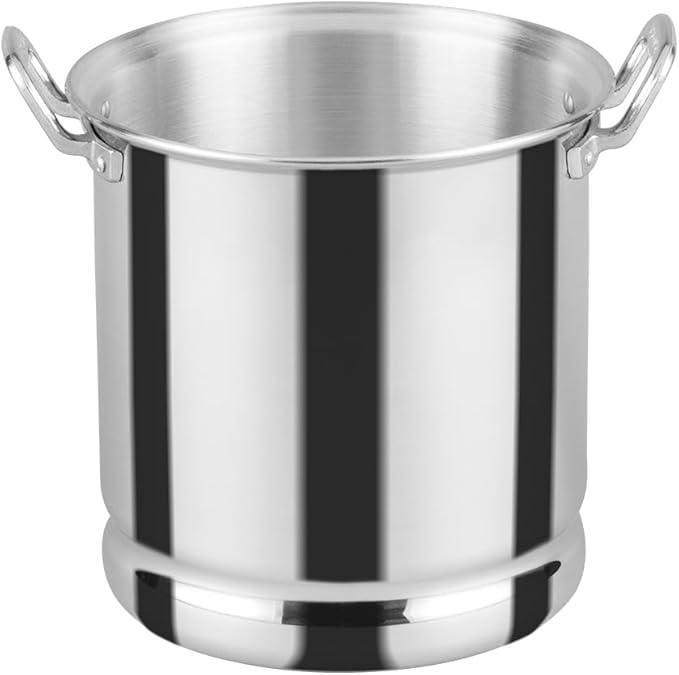 Vasconia 6-Quart Steamer Pot with Tray and Aluminum Lid - Aluminum Big Steamer for Tamales, Durable Stockpot with Heavy Duty Handles - for Boiling, Frying & Cooking Seafood Pasta Vegetables