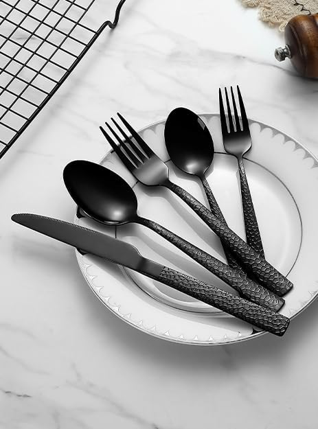 49Pcs Silverware Set with Organizer, Silver Stainless Steel Flatware Set for 8 Cutlery Utensil Sets with Steak Knives, Spoons and Forks Set, Dishwasher Safe