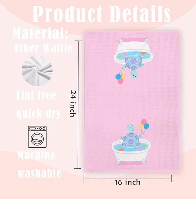 Sea Turtle Bathroom Hand Towels Set of 2, Turtle Bathroom Decor,Funny for Turtles Lovers Decorative Hand Towels for Kids Bath Room Washroom Toilet, 16x24 Inch