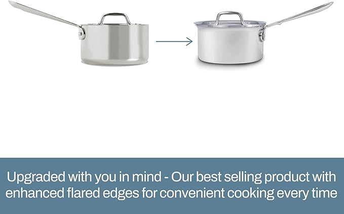 All-Clad D3 3-Ply Stainless Steel Cookware Set – 7-Piece Pots and Pans Set, Induction, Oven Broiler Safe 600F - Includes Frying Pans, Saucepans, Sauté Pan, Stockpot, Professional Cookware – Silver