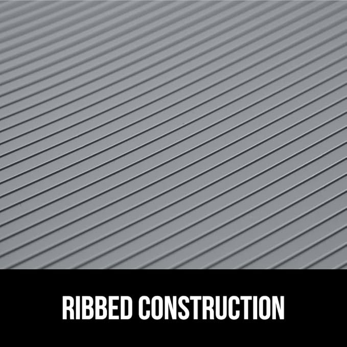 GORILLA GRIP DuraGuard Shelf Liner, Non-Adhesive Cabinet Liners for Kitchen Drawers, Shelves, Refrigerator, Pantry Storage, Bathroom Closet, Durable Waterproof BPA Free Ribbed Plastic, 12x20 Gray