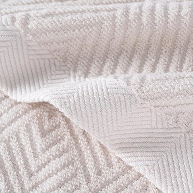 sense gnosis Super Soft Lime White Washcloth Terry Striped Weave Pattern Ultra Absorbent 100% Cotton Washcloths Towel for Bathroom Home Kitchen 13 X 13 Inch, 6 Pieces