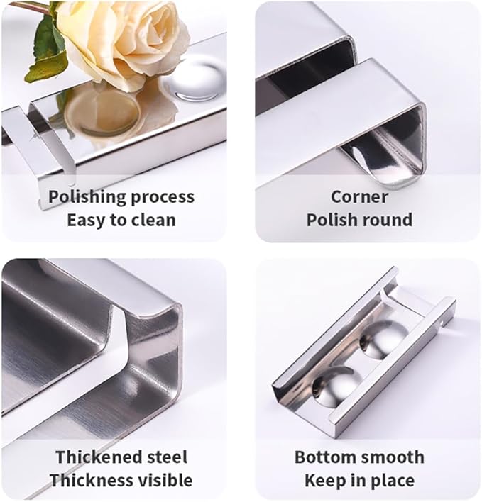 Cutlery Rests Stand for Chopsticks Spoon Fork Knife Rest Rack 304 Stainless Steel Flatware Holder Set of 6 for Dining Table Hotel Restaurant (Silver, 10X4X1.5CM)