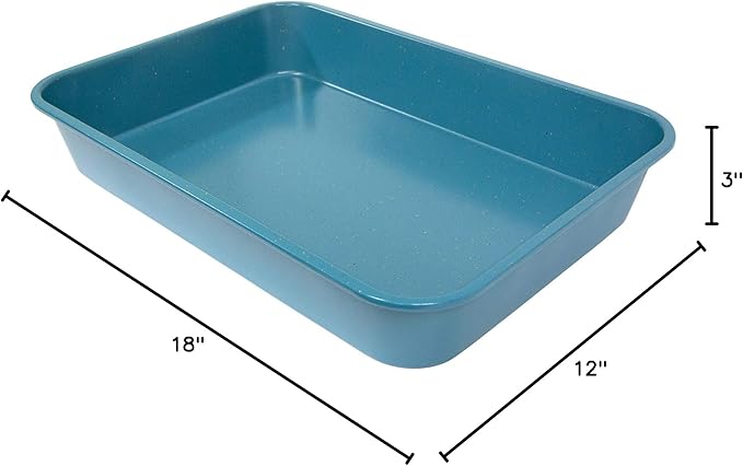 casaWare Grande Lasagna/Roaster Pan 18 x 12 x 3-Inch - Extra Large, Ceramic Coated NonStick (Blue Granite)
