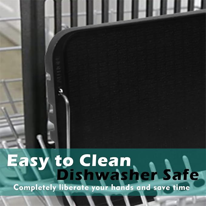 Cusimax Stove Top Griddle, Non-Stick Pancake Griddle, Flat Top Grill for Gas Stove/Charcoal Grills/Smokeless Grills/Outdoor Grill or Campfire, Aluminum, Dishwasher Safe, 14.96" x 8.66"