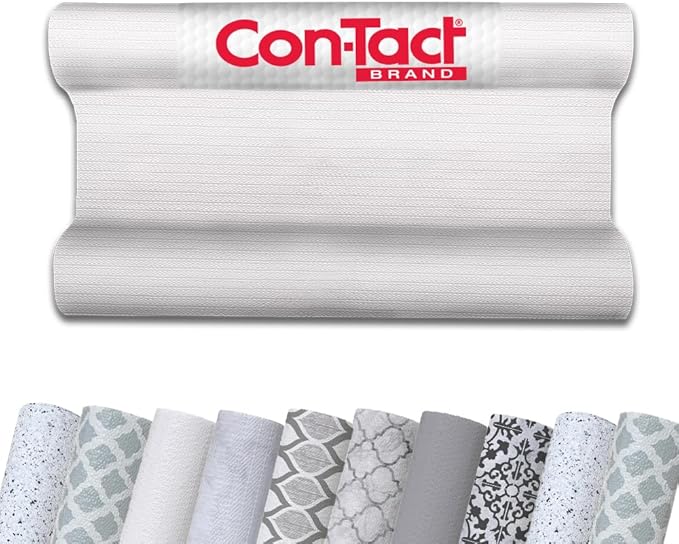 Con-Tact Brand Grip Prints Non-Adhesive Non-Slip Counter Top, Drawer/Shelf Liner, 12" x 20', White