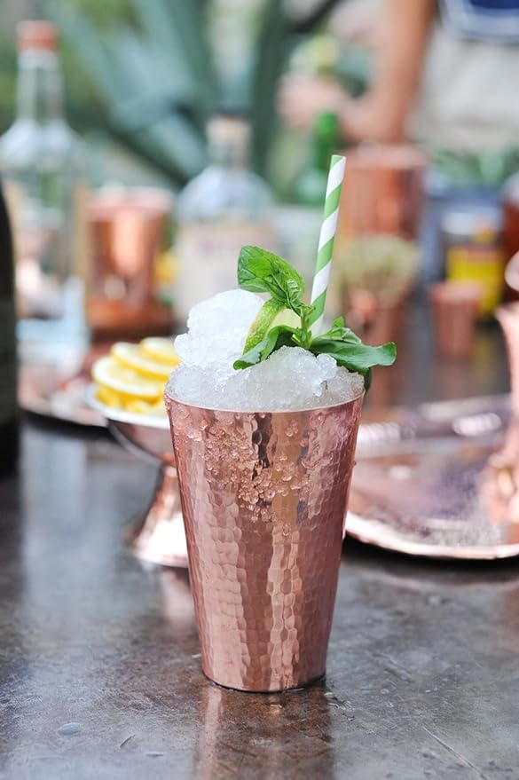 Sertodo 25oz Pure Copper Cup | Hand-Hammered, Heavy-Gauge Copper Cups for Water, Cocktails & Moscow Mules | 100% Solid Drinking Tumbler