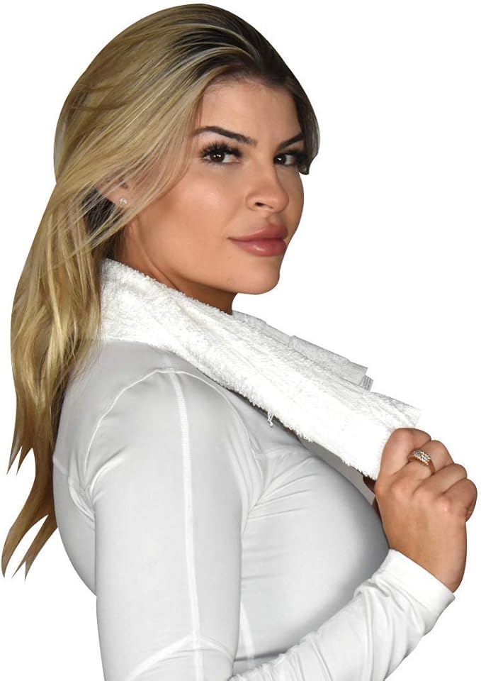 24 Pcs (2 Dozen) White 16x27 Inch Cotton Blend Economy Hand Towels Salon/Gym/Hotel Super use Absorbent Best for Kitchen,Janitorial,Home use Towels