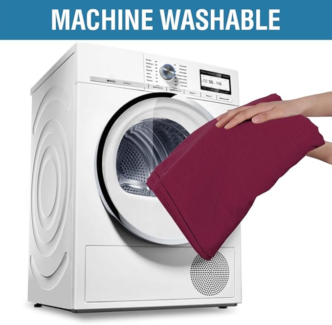 H.VERSAILTEX Linen Textured Table Cloths 60 x 84 Inch Premium Solid Tablecloth Spill-Proof Waterproof Table Cover for Dining Buffet Feature Extra Soft and Thick Fabric Wrinkle Free, Christmas Red