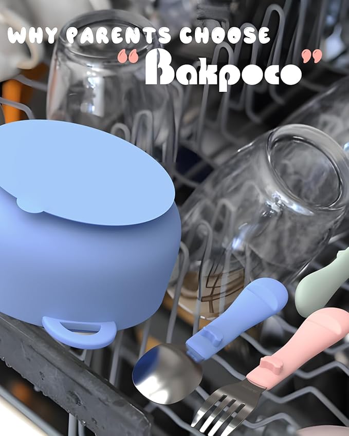 6PCS Toddler Utensils, 316 Stainless Steel Baby Safe Forks + Spoons with Silicone Handle, BPA Free Dishwasher Safe Kids Silverware Cutlery with Box, Sage/Blue/Blush