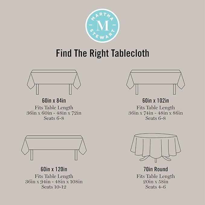 Martha Stewart Honeycomb Polyester Cotton Rectangle Tablecloth, 60"x102", Natural
