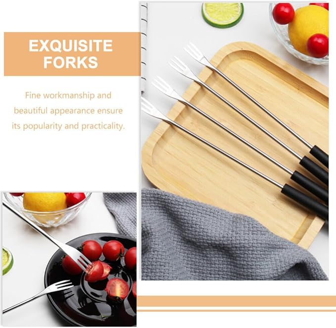 Kichvoe 12Pcs Stainless Steel Fondue Forks - Long Handle Chocolate Forks, Cheese Fondue Dipping Tool, Fruit Dessert Sticks for Chocolate Fountain, Bbq, Marshmallows, and Cheese, 10.23inch