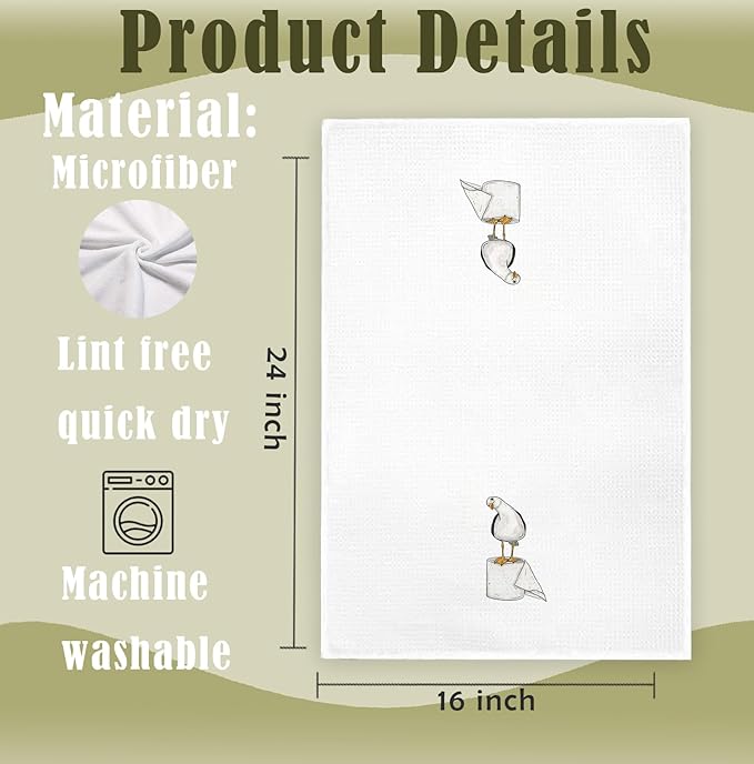 Seagull Hand Towels, Seagulls Gifts for Women Bird Lovers, Seagull Decor, Funny Kitchen Towels for Bathroom, Coastal Nautical Sea Gull Decorative Dish Tea Towels for Kitchen, 16x24 in