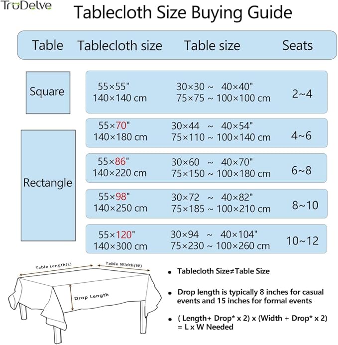 TruDelve Navy Blue and White Striped Rectangle Tablecloth Boho Cotton Cloth Tablecloths for 6 Foot Rectangle Tables (86"x55", Blue)