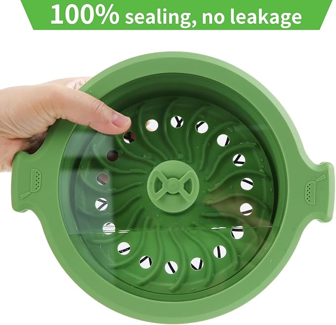 Collapsible Silicone Microwave Cookware Cooker Steamer for Cooking with Lids, 1.4L Glass Food Storage Container Sealed Bowl Mixing Bowls 2pc Set BPA Free