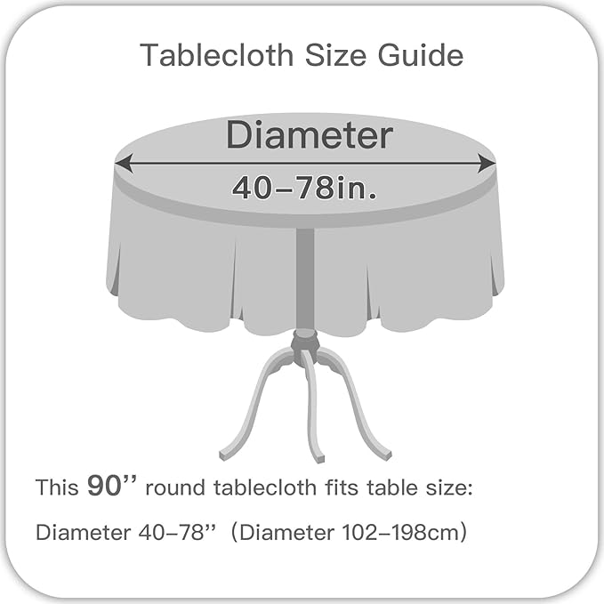 maxmill Round Jacquard Tablecloths Swirl Pattern Spillproof Wrinkle Free Heavy Weight Soft Table Cloth for Circular Table Cover of Buffet Banquet Parties Holiday Dinner Round 90 Inch Charcoal