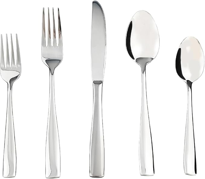 Stainless Steel Flatware Sets, 60-piece, Service for 12