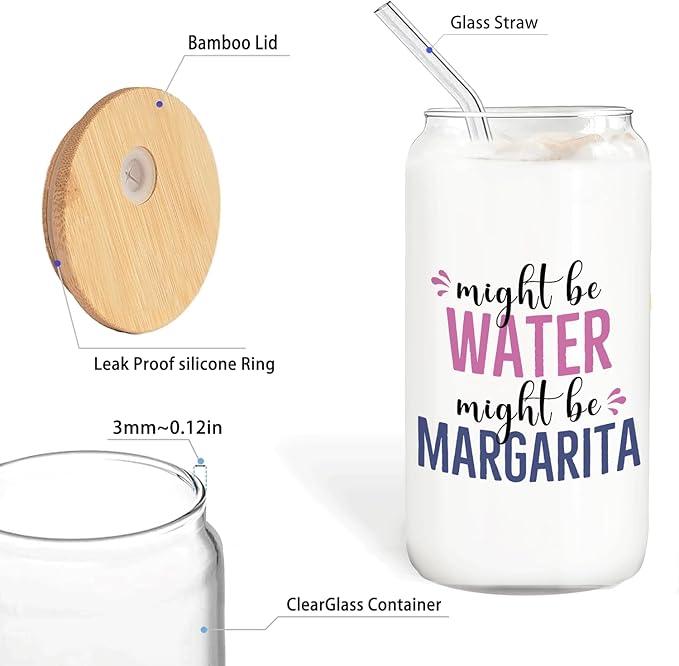 margarita glasses cup Gifts for Cocktail Lovers, Funny Might Be Margarita Tumbler Gifts For Women 14oz,Tequila Lime drinking jar for Cocktail Lovers
