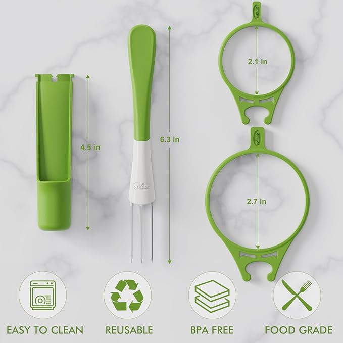 2 Pack Pickle Fork Pickle Grabber Tool-Pickle Picker for the jar Green, 6.7x2.9x1.2 inch, ZL113