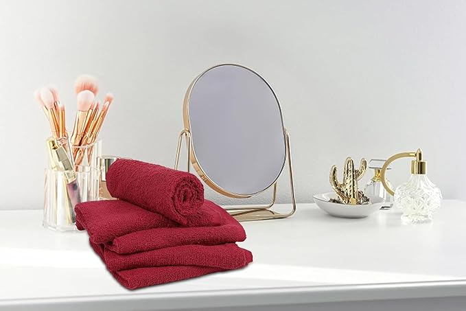 Softolle Salon Towels – Pack of 24 (16"x27") 100% Cotton Ring Spun (Not Bleach Proof) Ultra Soft, Highly Absorbent Hand Towels – Bulk for Spa, Gym & Salon (Burgundy)