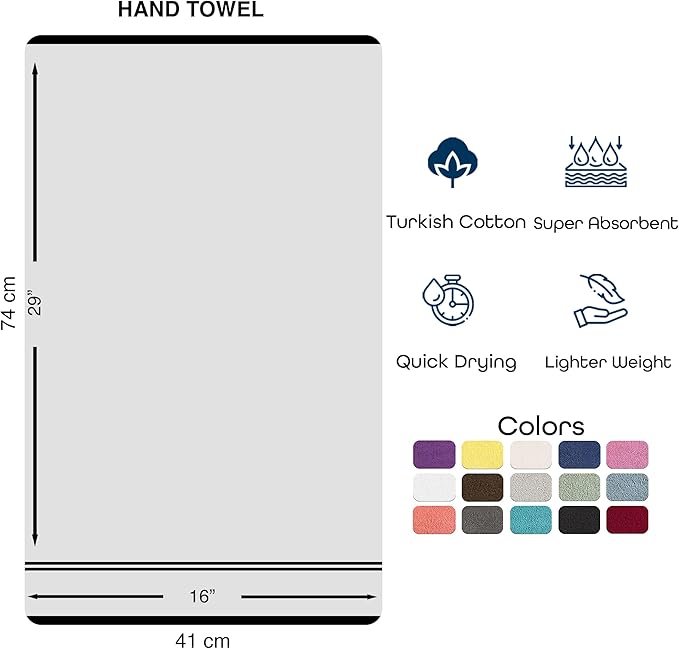 Hawmam Linen Sea Salt Cream Hand Towels 4 Pack Turkish Cotton Premium Quality Soft and Absorbent Small Towels for Bathroom