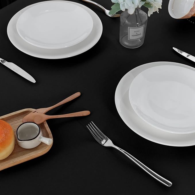 sancua 2 Pack Black Tablecloth 60 x 84 Inch, Rectangle 4 Feet Table Cloth - Stain and Wrinkle Resistant Washable Polyester Table Cover for Dining Tables, Buffet Parties and Camping