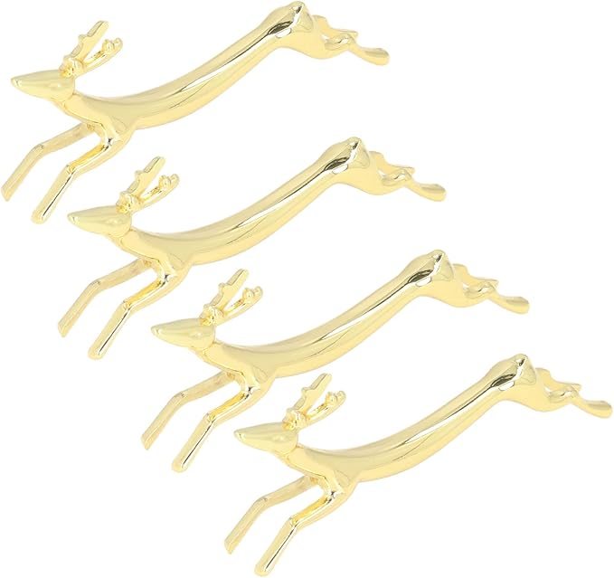 GOTOTOP 4Pcs Chopstick Rest, Reusable Cute Animal Gold Chopstick Holder for Home Restaurant Party (Little Deer Pattern)