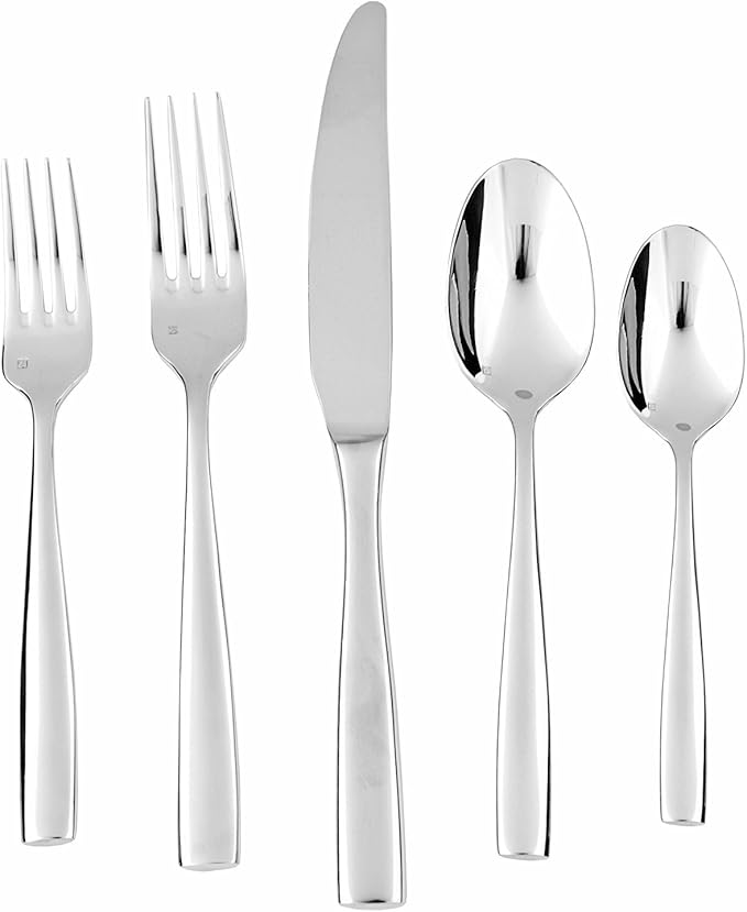 Fortessa Lucca 18/10 Stainless Steel Flatware Solid Handle Dessert Knife, Set of 12