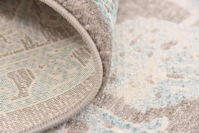 Unique Loom Traditional Classic Intricate Design with Distressed Vintage Detail, Area Rug, Square 8' 0" x 8' 0", Blue/Gray