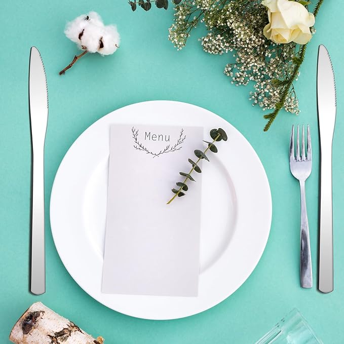 Gisafai 150 Pcs Stainless Steel Dinner Knives 8.3 Inches Spreader Knives Silverware Durable Butter Knife for Steak Table Home Restaurant Kitchen, Silver