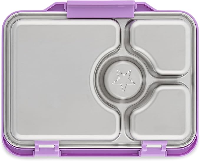 Yumbox Prêt Leakproof Stainless Steel Bento Lunch Box, 3.4 Cup Healthy Portion Size for Balanced Eating – Durable Lunch Container for Sandwiches & Snacks (Lavande Purple)