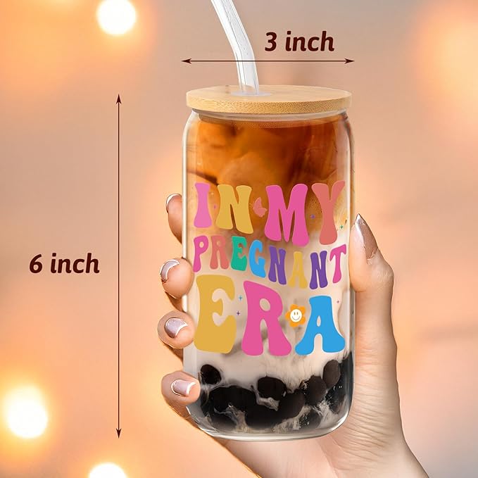 Gifts For New Mom, Pregnancy Era Gift, Christmas Mother's Day Gift, Postpartum Gifts, Expecting After Birth 16 Oz In My Pregnancy Era Coffee Glass
