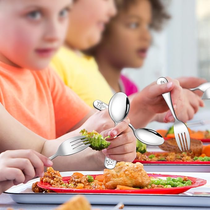 LIANYU 10-Piece Toddler Utensils Set, Stainless Steel Children Silverware Set with Kids Forks and Spoons, Kids Utensils Cutlery, Toddler Flatware for Preschooler and Child, Dishwasher Safe