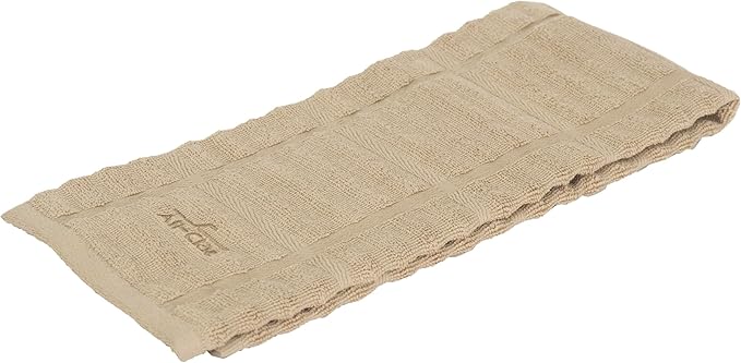 All-Clad Solid Kitchen Towel: Highly Absorbent, Super Soft Long Lasting - 100% Cotton, 17"x30" Tea Towel for Cleaning & Drying Dishes, Pans, Glassware, or Countertops, (1-Pack), Cappuccino