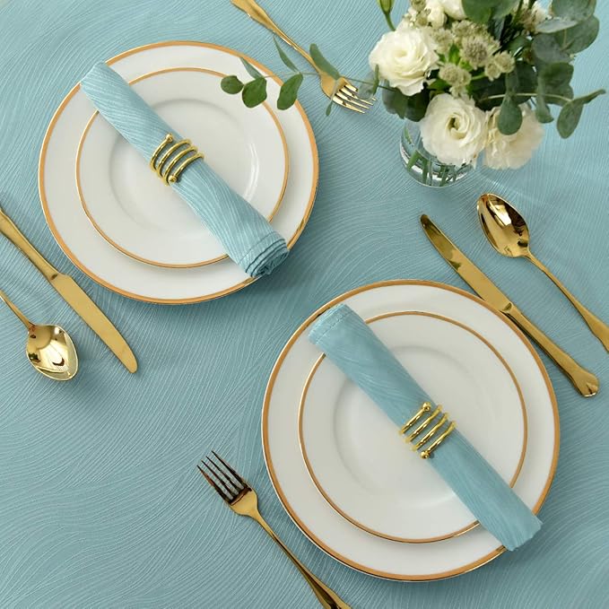 maxmill Jacquard Cloth Napkins 20 x 20 Inch with Hemmed Edges Swirl Pattern Soft Comfortable and Luxury Serviette for Family Dinners Weddings Parties and Banquets Set of 4 Turquoise