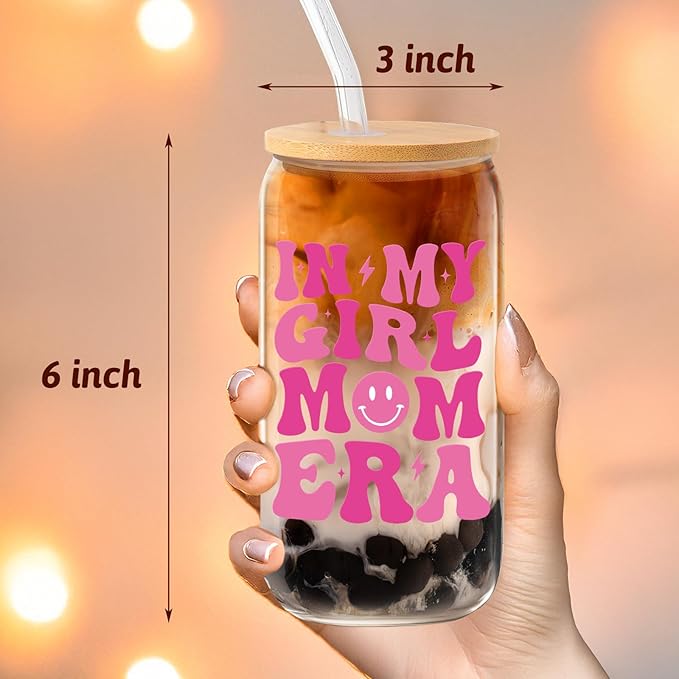Gifts for New Mom Pregnant Expecting Mama, Christmas Mother's Day Gift, Postpartum Gifts, New Mom After Birth 16 Oz Coffee Glass