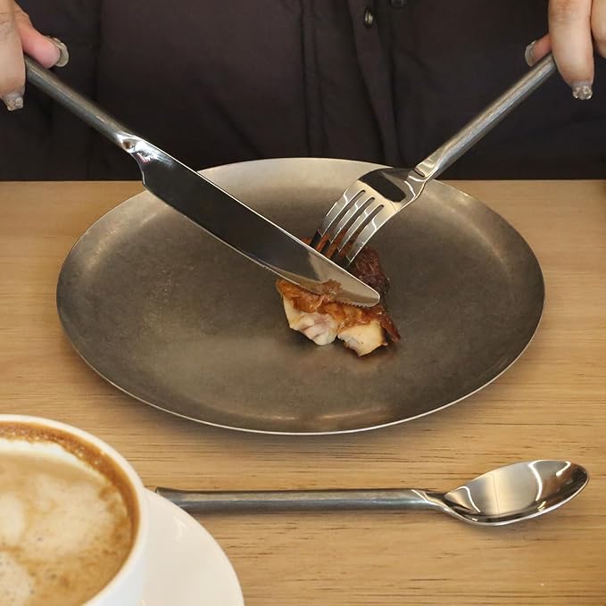 Silverware Set Flatware Set Stainless Steel Cutlery Set Vintage Black Handle Mirror Finished Heavy Duty 20 Pieces Service for 4