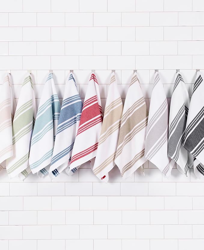 All-Clad Dual-Purpose Kitchen Towels: Highly Absorbent - 100% Cotton, 17"x30" Dish Towels for Cleaning & Drying Dishes & Glassware, 3-Pack, Pewter