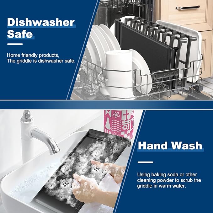 UPGRADED WB31X24738 Cast Iron Griddle Replacement for GE Gas Stove, WB31X49806 Heavy-duty Cast Iron Pan, 19.5"ร9" Stove Top Center Griddle for GE Appliance Range Cooktop, Food-grade Nonstick Coating