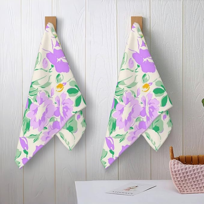 Sea Turtle Hand Towels Set 2PCS, 14.5x28 Inch, Neon Ocean Creature with Underwater Scene Design, Polyester Towel for Adults, Bathroom, Kitchen, Spa, Hotel, Vibrant Marine Decorative Gifts